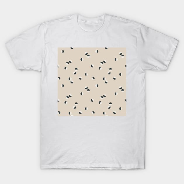 Scattered Dots Minimalist Geometric Pattern - Sand and Ocean T-Shirt by Charredsky